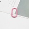 Alloy Spring Gate Rings, Oval, Pink, 50x25mm