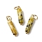 Natural Yellow Turquoise(Jasper) Pendants, Column Charms with with 304 Stainless Steel Jump Rings, Golden, 18.5~19x4~4.5mm, Hole: 3.5mm