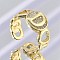 Brass Micro Pave Clear Cubic Zirconia Open Cuff Rings for Women, Letter, Rack Plating, Long-Lasting Plated, Cadmium Free & Lead Free, Real 18K Gold Plated, Letter D, 11.5mm
