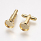 304 Stainless Steel Cuffinks, Flat Round, Golden, 19mm, Tray: 12x2mm, Inner Size: 10mm