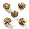 Halloween Printed Schima Wood European Beads, Round, Leaf, 15x14.5mm, Hole: 4mm
