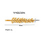 Stainless Steel Hair Bobby Pin, Real 18K Gold Plated, Branch, 69x9.6mm