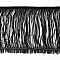 Polyester Tassel Fringe Trimming, Black, 195x1mm, 9m/roll
