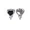 Alloy Enamel Pendants, Platinum, Heart, 24x17mm, Hole: 2.7mm