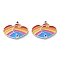 304 Stainless Steel Charms, with Enamel, Heart Charm, Colorful, 12x16.5x1.5mm, Hole: 0.9mm