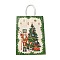 Christmas Nutcracker Kraft Paper Bags, Heavy Duty Storage Reusable Shopping Bags, Rectangle with Handles, Sea Green, 20.7x15x8.2cm