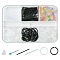 PP and PVC Earring Findings Kits, Plastic Ear Nuts, Ring Column Pin Shape, Mixed Color, Box: 48x73x11.6mm