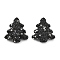 Christmas Tree Polymer Clay Rhinestone Beads, Focals Beads for Beadable Pens Jewelry Keychain Making, Jet, 30.5x27.5x8mm, Hole: 2mm