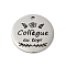 Anti-Tarnish 201 Stainless Steel Pendants, Message Charm, Flat Round Charm, Stainless Steel Color, 30x1.5mm, Hole: 2.5mm