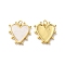 Rack Plating Brass Enamel Pendants, with Jump Ring, Lead Free & Cadmium Free, Heart Charm, Real 18K Gold Plated, White, 19x18x3mm, Hole: 3.5mm