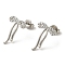 Brass Stud Earrings, with Clear Cubic Zirconia for Women, Bowknot, Platinum, 14.5x11.5mm