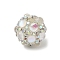 Sparkling Acrylic Encrusted Round Beads, with Rhinestone Cup Chains & Glass, for Beadable Pens, Keychains and Jewelry, White, 18.5~19x16~16.5mm, Hole: 2.5mm