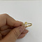 Brass Micro Pave Clear Cubic Zirconia Finger Rings, Real 14K Gold Plated, Letter T, Inner Diameter: 20mm