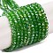 Baking Electroplate Glass Beads Strands, AB Color, Faceted, Rondelle, Green, 4x3mm, Hole: 0.8~1mm, about 105~110pcs/strand, 38~39cm