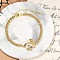 Brass Micro Pave Cubic Zirconia Link Bracelets, Cuban Link Chain Jewelry for Women, Butterfly, Real 18K Gold Plated, 7-3/8 inch(18.7cm), Pendants: 30x20x4mm