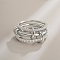 Brass Micro Pave Cubic Zirconia Finger Rings, Platinum, US Size 8(18.1mm)