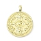Alloy Pendants, Flat Round Charms, Lead Free & Cadmium Free & Nickel Free, Rack Plating, Golden, 19x15x2.5mm, Hole: 1.5x1mm