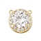 Brass Micro Pave Cubic Zirconia Connector Charms, Golden, 11x7mm, Hole: 0.8mm
