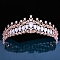 Alloy Rhinestone Crown Hair Bands for Woman Girls, Wedding Party Decoration, Rosaline, 140mm