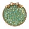 50Pcs 1 Set Glass Beads, Transparent, Round, Faceted, Dark Sea Green, 9.5~10x9mm, Hole: 1.6mm