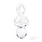Handmade Lampwork Pendants, Imported From Italy, Mushroom Charms, Clear, 27~31.5x13.5~14x13~14mm, Hole: 3
~4.5x2.5~5mm