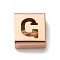 Ion Plating(IP) 304 Stainless Steel Square Slide Charms, Rose Gold, Letter G, 9x8x4mm, Hole: 3.5x8.5mm
