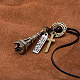 Réglable pendentif en alliage de zinc rétro et cordon de cuir choker colliers lariat NJEW-BB16014-A-5