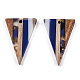 Transparent Resin & Walnut Wood Pendants RESI-TAC0017-50-A01-2