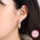 Rhodium Plated 925 Sterling Silver Ring Stud Earrings RE2963-3-3