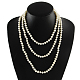 Pearl Beaded Three Tiered Necklaces NJEW-Q282-11-2