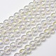 Hebras de perlas de cuarzo sintético galvanizado EGLA-J061-4mm-AB01-1