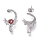 Valentine's Day Theme Brass Micro Pave Clear Cubic Zirconia Stud Earring KK-P190-02P-2