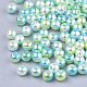 Perles en plastique imitation perles arc-en-abs OACR-Q174-4mm-03-2