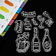塩ビプラスチックスタンプ  DIYスクラップブッキング用  装飾的なフォトアルバム  カード作り  スタンプシート  ボトル模様  16x11x0.3cm DIY-WH0167-56-246-5