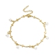 Bracelet à breloques en perles de plastique avec chaînes à maillons croisés STAS-E001-28G-1
