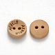 2穴彫りのカエデ木製ボタン  aebel8の文字が付いたフラットラウンド  小麦  9x3~4mm  穴：1.2~1.5mm BUTT-N016-10-2
