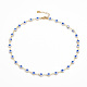 Brass Enamel Evil Eye Link Chain Bracelets & Necklaces Jewelry Sets SJEW-JS01191-5