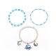 Set di braccialetti elasticizzati con perline di perle di conchiglia stile 3 pz 3 e semi di vetro BJEW-JB08705-01-4