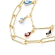 Двухслойные ожерелья с латунной эмалью NJEW-JN02831-01-2