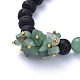 Bracelets extensibles à perles rondes en pierre de lave naturelle BJEW-JB05118-05-2
