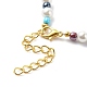 Bracelet collier en coquillage naturel et perles de verre SJEW-JS01245-6