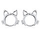 Women Cat Brass Leverback Earrings JE965A-1