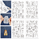 4 Sheets 11.6x8.2 Inch Stick and Stitch Embroidery Patterns DIY-WH0455-021-1