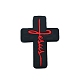 Cross with Word Jesus Food Grade Silicone Beads PW-WG41095-01-1