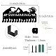 CREATCABIN Swimming Medal Hanger Display Medal Holder Rack Sports Metal Hanging Awards Iron Small Mount Decor with 14 Hooks for Wall Home Badge Race Soccer Gymnastics Swimming Black 11.4 x 5.1 Inch AJEW-WH0390-016-2