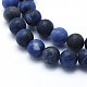 Gefrostet natürlichen blauen Fleck Jaspis Perlen Stränge G-I209-01-8mm-3