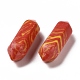 Синтетические оранжево-красные малахитовые бусины G-K330-11-3