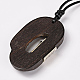 Wood Pendant Necklaces NJEW-S385-04-3