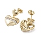 Boucles d'oreilles pendantes en forme de cœur en laiton avec zircone cubique EJEW-G371-06G-2