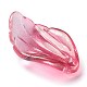クリアガラスペンダント  グリッターパウダー付き  花弁  濃いピンク  22x12x5mm  穴：1mm GLAA-Z001-04-2